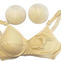Women's Cotton Padded, With Removable Pads Wire Free Everyday Bra Beige-picture-10