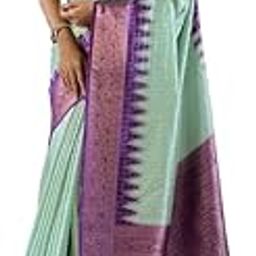 Women's Kanjivaram Soft Silk Gadwal Pattu Sarees With Zari Checks Weaving (Sea Green)-picture-35