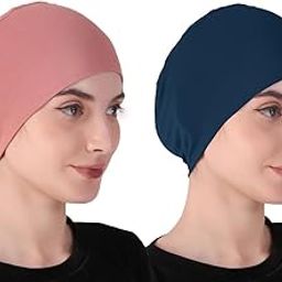 Women Silky Soft Bamboo Viscose Combo Sleep Cap for Hair Loss Chemo Unlimited Uses Pack of 2 (Multicolor)-image-24