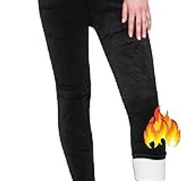 Women Winter Cotrise Fleece Lined Leggings Warm Thick Stretchy Soft Thermal Sherpa Pants High Waist - Free Size for Waist 28 to 32-image-96