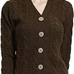 Women Sweater for Winter Woolen Acrylic Full Sleeves V Neck Self Design Cardigan Sweater for Women Winter Woollen Stylish-image-75