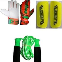 Indico Goalkeeper Training Set with Gloves, Shin Guards and Skipping Rope, Red, Green and Yellow-image-14