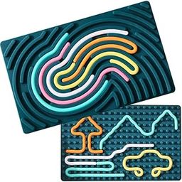 STOFFIER GARTEN Sensory Activity Board Double Sided Silicone Fidget Toy for Kids and Adults, Montessori Busy Board Activity Board Game, Calming Anxiety, ADHD and Autism Kids 3+-23
