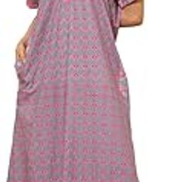 Women's Grey & Pink Regular Fit Collar Neck Short Sleeve Cotton Shirt Dress | Knee-Length | All-Over Print | Stylish Casual Wear-image-55