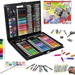 NestPlay 150 Pcs Art Set for Kids with Case, Art and Craft Supplies Kit for Drawing and Painting, Color Set with Markers, Water Colors, Brush, Color Pencils, Crayons (Pack of 1, Multicolor)-20
