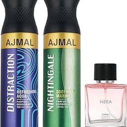 Ajmal Distraction & Nightingale Deo each 200ML & Neea EDP 20ML Pack of 3 (Total 420ML) for Men & Women-picture-50
