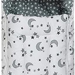 Infantbond Cotton Baby 3 In 1 Carry Bag Cum Sleeping Bag Cum Mattress(0-8 Months, Grey Moon & Star Lightweight.-picture-16