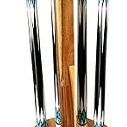 GACCO BILLIARDS Freestanding Billiard Cue Rack, Pool Table Accessories Hold 8 Cues, Pool Cue Stick Holder, Wooden Floor Stand Pool Cue Holder for Billiard Game Room (RUSTIC BROWN)-image-28