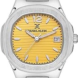 Stainless Steel Yellow Dial Premium Women's Analogue Watch - DK.1.13581-3-image-2