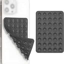 Dsynk Gear Double-Sided Suction Cup Phone Mount | Sticky Silicone Hands-Free Holder | Strong Grip Stand for iPhone & Android | Multi-Coloured | 2 Pack (Dark Gray)-image-94