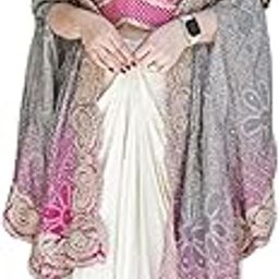Lehenga Choli Indo-Western Draped Saree Set For Womens And Girls Ready To Wear Hevay Chinon Silk Fabric With Work Multi Thread Embroidery Coding Sequence-6