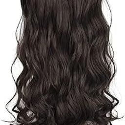 Women Hair Extension Long Curly Dark Brown 18 To 20 Inches Hairpiece With 5 BB Clip/Hair Extension for Women Party/Halloween/Christmas-image-4