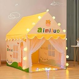 Jumbo Size Light Weight Kids Play Tent House for 3-13 Year Old Kids Girls and Boys Tent House Theme (Yellow Giraffe)-16
