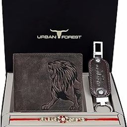 Rakhi Gift Hamper for Brother - Vintage Brown Men's Leather Wallet, Brown Keyring and Rakhi Combo Gift Set for Brother - 4702-picture-19