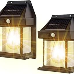 Option Unlimited Solar Interaction Wall Lamp Outdoor Motion Sensor Auto Chargeable Front Porch Security Lamps Waterproof for Garden (Pack of 2, Single Tungsten Bulb Solar Lamp)-8