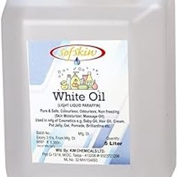 SOFSKIN (USA Brand) Premium Light Liquid Paraffin IP (White Oil), light & smooth, clear transparent & odorless, non-freezing, pH 5.5, No allergy - 5 Litres-0