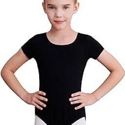 WEGETIT Gymnastics Leotards for Girls Ballet Leotard Toddler girls Bodysuit Short Sleeve Kids Dance Outfits-image-18