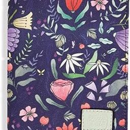 | Purple Floral Card Holder | Canvas & Vegan Leather | Button Closure | 4 Card Holders | Extra Pocket Space | 7.7 x 11.2 CM | Multipurpose |-image-49