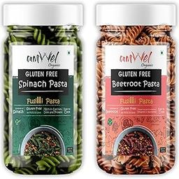 Amwel Organic Gluten Free Spinach Pasta + Beetroot Pasta | Fusilli Pasta | 220g x 2 pc | No Maida No Sooji | Power of Veggies-image-61