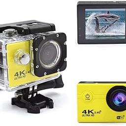 Drumstone (𝟭𝟱 𝗬𝗲𝗮𝗿𝘀 Special Warranty 4K WiFi Action Camera,12MP Sports Cam with 2.0 Inch Screen,30m/98ft Waterproof, Full HD Recording,& Mounting Accessories (Yellow)-picture-12
