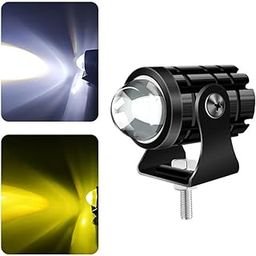Steko {1 Piece) - Super Bright Dual Color Yellow/White Led Mini Fog Light Lamp Projector Lens Spotlight For Bike Car (12V, 36W)-31