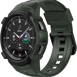 Spigen Rugged Armor Pro for Samsung Galaxy Watch 4 Classic 46mm Case with Strap -Military Green-11