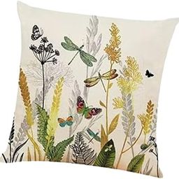 Decorative Cushion Rustic Handcraft Linen Square Pillows for Office Home Sofa B-image-98