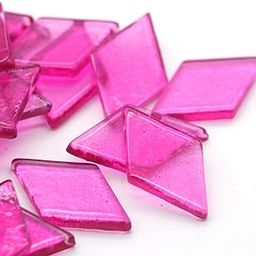 Sweven Art Mosaic Tiles, 25x40mm Size, 4mm Thick, Diamond Shape,Translucent Pink Color (Pack of 200Gms)-image-17