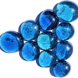 OMI Blue Transparent Round Glass Pebbles, Vase fillers Stone, Bead for decorative vase, Fountain, Table, aquarium (900g - Approx 125 Pieces)-image-43