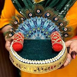 Sofa for Laddu Gopal Ji Size 0, 1, 2, 3 Number (Model- 1)| Laddu Gopal Bethak|Sofa for Gopal Ji | Round Singhasan Kanha Ji with Extra 2 Pillows | Bal Gopal Asan-16