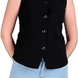 rocksy Female Waistcoat – Lightweight, Premium Fabric Sleeveless Vest, 2 Pockets, Ideal for Office, Casual, Formal, Party & Wedding.-picture-9