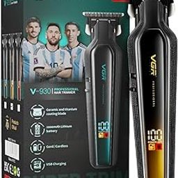 VGR V-930 Professional Hair Trimmer for Men, Ceramic & Titanium Blades | 360 Min Runtime with USB Charging | 4 Guide Combs, LED Display | Perfect for Precision Grooming at Home or Salon (Gold)-image-30
