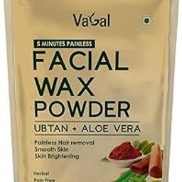 Vagal Facial Wax Powder, Ubtan & Aloe Vera Blend, Painless Hair Removal, Smooth Skin & Brightening Formula, Herbal & Easy-to-Use Wax (100 g (Pack of 1))-3