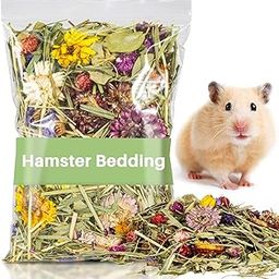 Sukh 150G Hamster Bedding - Flowers & Herbs Odor Control Dwarf Gerbil Robo Katy Habitat Decor Hamster Forage Gerbils Mice Lemmings Degus or Other Small-Sized Pets-image-1