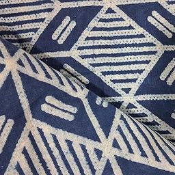 Blue with White Hand Block Dabu Cotton Unstitched Fabric | Dabu Style in Blue & White | Fabric for Kurta, Dress & More (2.5 Meters)-image-13