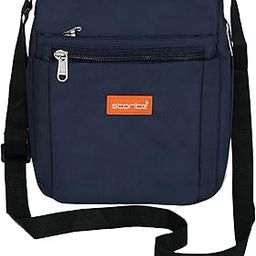 Stylish Expandable Small Nylon Sling Cross Body Travel Office Business Messenger One Side Bag for Men & Women - Navy Blue (21 x 6.5 x 23 cm)-image-73
