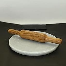 Casa Clasico White Marble Chakla with Wooden Belan Set | Anti-Skid Base Roti Maker Board & Rolling Pin for Kitchen | Traditional Indian Roti Rolling Board | Chakla Belan Set-image-87