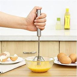 PARABRAHMA Power Free Stainless Steel Hand Push Whisk Hand Blender Mathani Ravai Madhani Egg Beater Frother Stirrer Blending Whisking Beating Stirring Lassi/Butter Milk Maker Mixer (12 Inch)-picture-11