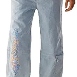 the indian garage co Men Loose Fit Solid Mid-Rise Stretchable Denim Joggers-picture-29