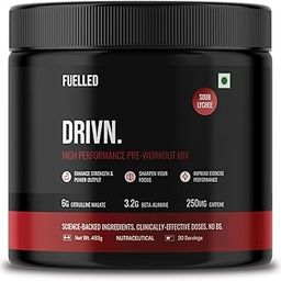 DRIVN Pre-Workout (483 g, 30 Servings) 3.2 g Beta Alanine, 250 mg Caffeine, 6 g Citrulline Malate/Improve Exercise Performance, Focus, Strength and Endurance (Sour Lychee), powder, 1 count-image-59