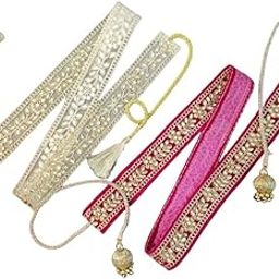 Combo of 2 Decorative Fashionable Adjustable Waist Belts for Women & Girls-image-99
