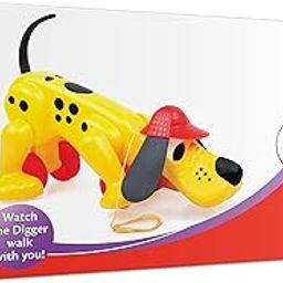 Giggles Funskool Pull Along Digger The Dog, Activity & Learning Toys for Babies, Toddlers, For Baby Boys & Girls, Encourage Walking, Improve Balance, Multicolour, Gift Set for Kids, Ages 12+ Months-18