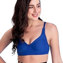 Women's Cotton Non Padded Wire Free Full Cup T-Shirt Bra-image-82