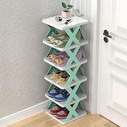 Greenhood 6-Layer Shoe Rack for Home Stackable & Collapsible Plastic Shoe Organizer Stand | Adjustable Storage Shelf for Footwear, Books & Entryway Use Multipurpose Space Saver (6 layer shoe rack-(1))-2