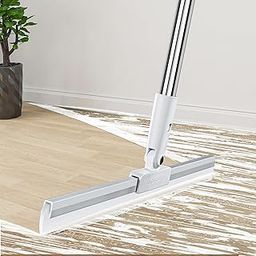 JOYBOS Metal Rubber Squeegee Broom For Floor,62" Long Handle Window Squeegee, Silicone Pet Hair Remover,For Indoor Cleaning,Cleans Glass, Hair, Fine Dust, Liquids, Suitable For Floors,Rugs,Multicolor-19
