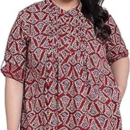 Women's Cotton Printed Casual Long Tunic Tops (Plus Sizes 2XL to 7XL)-image-10