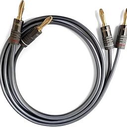 Dhivis Black Melody Speaker Cable - 3 Meters Cable 13AWG + 4 Gold Plated Banana plugs, 99.999% Copper (448 Strands) Ultra Flexible, Ideal for Full Range, Terminated Cable (3-Meters)-10
