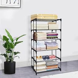 Multipurpose 6 Layer Heavy Duty Metal Book/Shoe/Cloth Foldable Rack for Anywhere Use-image-15