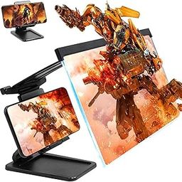 12-Inch 3D Phone Screen Magnifier with HD Fresnel Lens Adjustable Holder & Foldable Stand for Immerse Viewing 𝐅𝐫𝐞𝐞 𝐌𝐚𝐢𝐧𝐭𝐞𝐧𝐚𝐧𝐜𝐞 Black-14