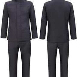 Fancyku® Gojo Satoru Cosplay Costume for Men - Jujutsu Kaisen Anime Outfit, 3Pcs gojo cosplay costume Suit Includes Jacket, Pants and Blindfold Glasses Mask, Black-image-47